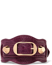 Темно-пурпурный кожаный браслет от Balenciaga