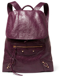 Женский темно-пурпурный кожаный рюкзак от Balenciaga