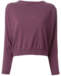 Темно-пурпурный короткий свитер
