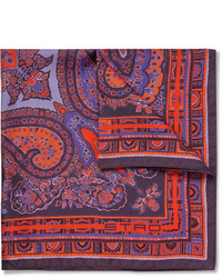 Темно-пурпурный нагрудный платок с "огурцами" от Etro