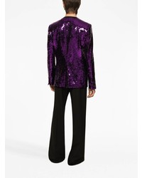Мужской темно-пурпурный пиджак с пайетками от Dolce & Gabbana