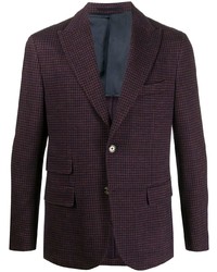 Мужской темно-пурпурный пиджак с узором "гусиные лапки" от Eleventy