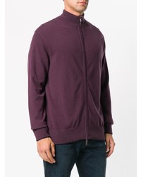 Мужской темно-пурпурный свитер на молнии от N.Peal