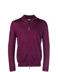 Мужской темно-пурпурный свитер на молнии от N.Peal