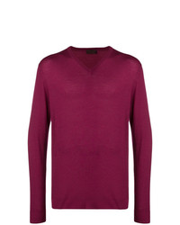 Мужской темно-пурпурный свитер с v-образным вырезом от Altea