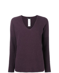 Женский темно-пурпурный свитер с v-образным вырезом от Fabiana Filippi