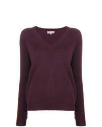 Женский темно-пурпурный свитер с v-образным вырезом от N.Peal