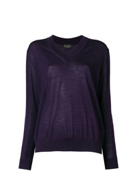 Женский темно-пурпурный свитер с v-образным вырезом от Roberto Collina