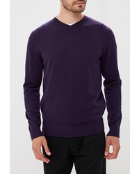 Мужской темно-пурпурный свитер с v-образным вырезом от Sela