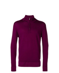 Мужской темно-пурпурный свитер с воротником на молнии от CP Company
