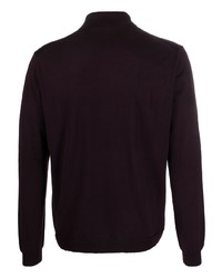 Мужской темно-пурпурный свитер с воротником поло от Low Brand
