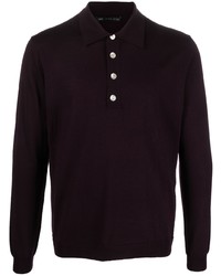 Мужской темно-пурпурный свитер с воротником поло от Low Brand