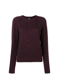Женский темно-пурпурный свитер с круглым вырезом от A.P.C.