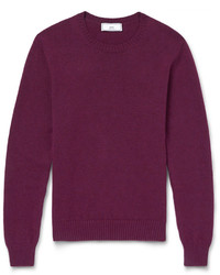 Мужской темно-пурпурный свитер с круглым вырезом от Ami