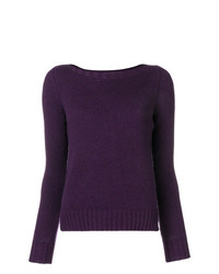 Женский темно-пурпурный свитер с круглым вырезом от Aragona
