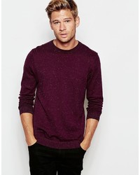 Мужской темно-пурпурный свитер с круглым вырезом от Asos