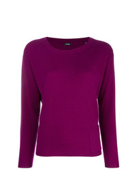 Женский темно-пурпурный свитер с круглым вырезом от Aspesi