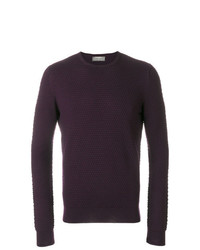 Мужской темно-пурпурный свитер с круглым вырезом от Barba