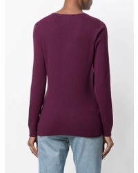 Женский темно-пурпурный свитер с круглым вырезом от La Fileria For D'aniello