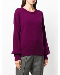 Женский темно-пурпурный свитер с круглым вырезом от Roberto Collina