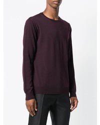 Мужской темно-пурпурный свитер с круглым вырезом от Corneliani