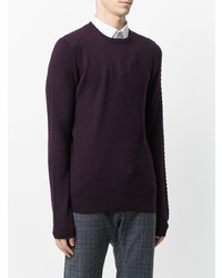 Мужской темно-пурпурный свитер с круглым вырезом от Barba