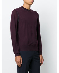 Мужской темно-пурпурный свитер с круглым вырезом от Joseph
