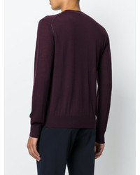 Мужской темно-пурпурный свитер с круглым вырезом от Joseph