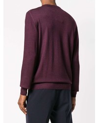 Мужской темно-пурпурный свитер с круглым вырезом от Etro