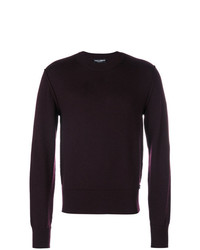 Мужской темно-пурпурный свитер с круглым вырезом от Dolce & Gabbana