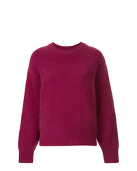 Женский темно-пурпурный свитер с круглым вырезом от H Beauty&Youth