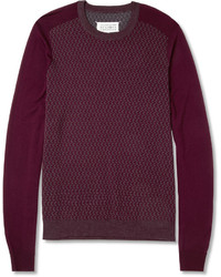 Мужской темно-пурпурный свитер с круглым вырезом от Maison Margiela