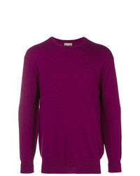 Мужской темно-пурпурный свитер с круглым вырезом от N.Peal