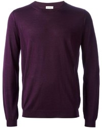 Мужской темно-пурпурный свитер с круглым вырезом от Paul Smith