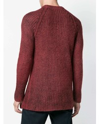 Мужской темно-пурпурный свитер с круглым вырезом от Avant Toi
