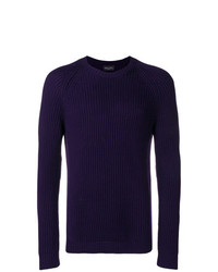 Мужской темно-пурпурный свитер с круглым вырезом от Roberto Collina