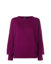 Женский темно-пурпурный свитер с круглым вырезом от Roberto Collina