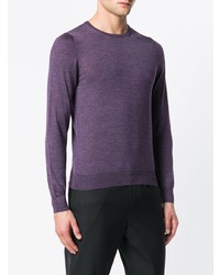Мужской темно-пурпурный свитер с круглым вырезом от La Fileria For D'aniello