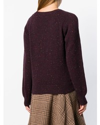 Женский темно-пурпурный свитер с круглым вырезом от A.P.C.