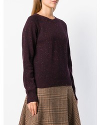 Женский темно-пурпурный свитер с круглым вырезом от A.P.C.