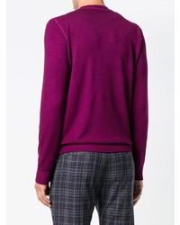 Мужской темно-пурпурный свитер с круглым вырезом от Altea