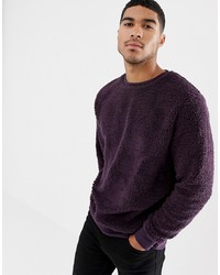 Мужской темно-пурпурный свитер с круглым вырезом от Soul Star