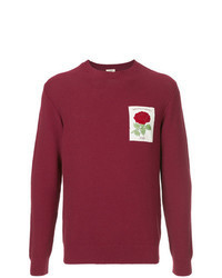 Темно-пурпурный свитшот с вышивкой