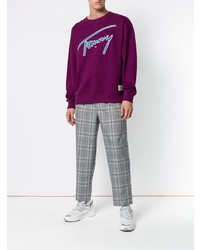 Мужской темно-пурпурный свитшот с принтом от Tommy Jeans