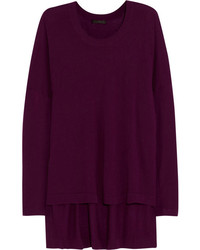 Темно-пурпурный свободный свитер
