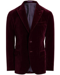 Темно-пурпурный хлопковый пиджак