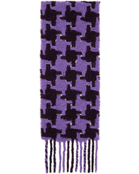 Темно-пурпурный шарф с узором "гусиные лапки"