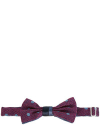 Мужской темно-пурпурный шелковый галстук-бабочка в горошек от Canali
