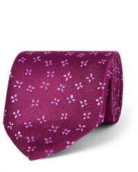 Мужской темно-пурпурный шелковый галстук в горошек от Charvet