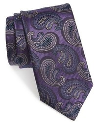 Темно-пурпурный шелковый галстук с "огурцами"